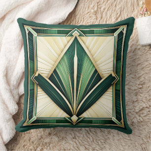 Belles nuances de coussin Art Déco Vert.