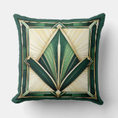 Belles nuances de coussin Art Déco Vert. (Recto)