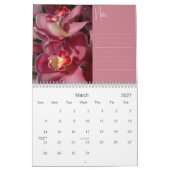 Belles orchidées avec Notes Calendrier mural (Mar 2027)