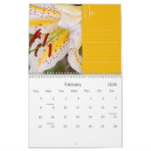 Belles orchidées avec Notes Calendrier mural (Feb 2026)