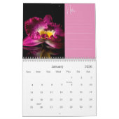 Belles orchidées avec Notes Calendrier mural (Jan 2026)