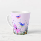 Belles papillons couleur Latte Mug (Angle gauche)