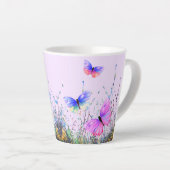 Belles papillons couleur Latte Mug (Angle droit)