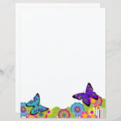 Belles papillons ! | Papeterie aux fleurs vives (Devant / Derrière)