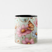 Belles papillons sur des Mugs de fleurs (Centre)