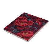 Belles Peonies Rouges Carreaux Pour Le Backsplash (Côté)