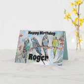 Belles perruches ondulées carte pour hommes aux fl (Fleur jaune)