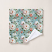 Belles pivoines blanches et rouges (Gant de toilette)