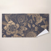 Belles pivoines de fleurs, roses et papillons.  (Serviette de bain)