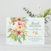 Belles pivoines Floral Bridal Shower Invitations (Debout devant)