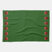 Belles pommes rouges sur serviette de cuisine vert (Horizontal)
