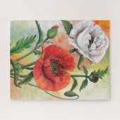 Belles Poppies Rouge Blanc Jigsaw Puzzle Peinture (Horizontal)