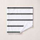 Belles rayures blanches noires (Gant de toilette)
