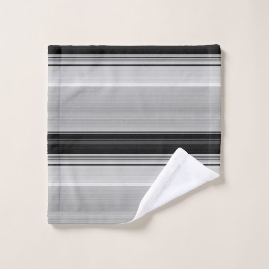 Belles rayures gris noir (Gant de toilette)