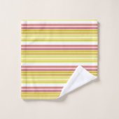 Belles rayures jaunes blanches (Gant de toilette)