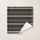 Belles rayures jaunes noirs (Gant de toilette)