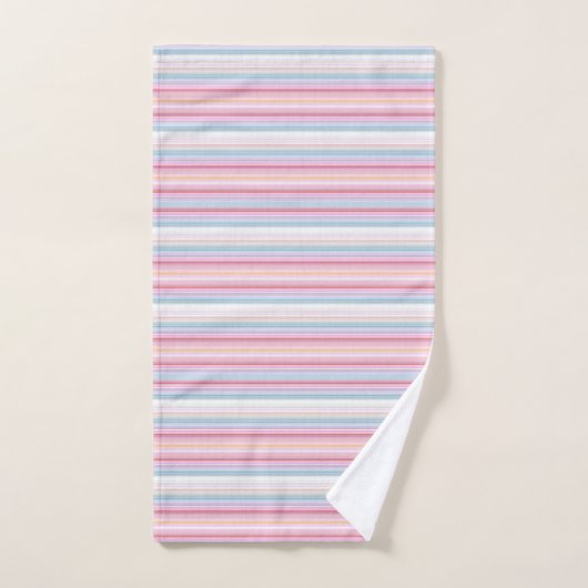 Belles rayures roses blanches (Serviette à main)