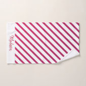 Belles rayures roses et rouges (Serviette à main)