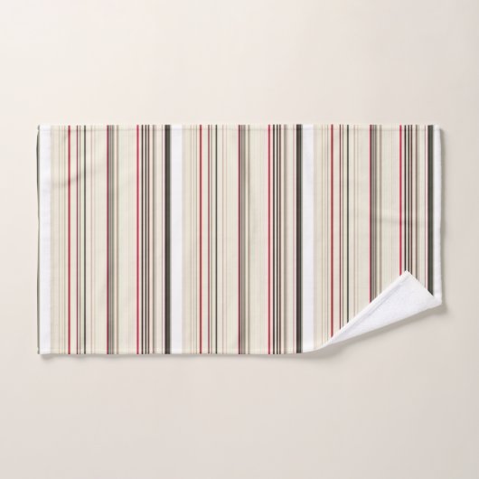 Belles rayures rouges blanches vintages (Serviette à main)