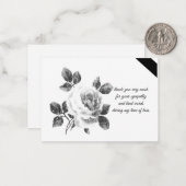 Belles Roses Blanches Après Carte de remerciements (Devant/Arrière en situation)