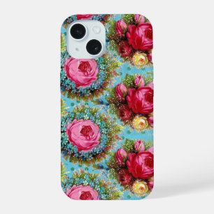 BELLES ROSES ROUGES ET FLEURS BLEUES