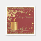 Belles serviettes en papier de Noël rouge et doré (Devant)