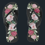 Belles tongs noires florales classiques<br><div class="desc">Découvrez ces belles tongs qui font des cadeaux de fête de mariée parfaits! Donnez-les tôt et tout le groupe peut commencer à le styler autour de la ville dès que vous vous réunissez pour commencer à célébrer votre journée spéciale! Vous pouvez choisir entre des sangles larges ou minces - vous...</div>