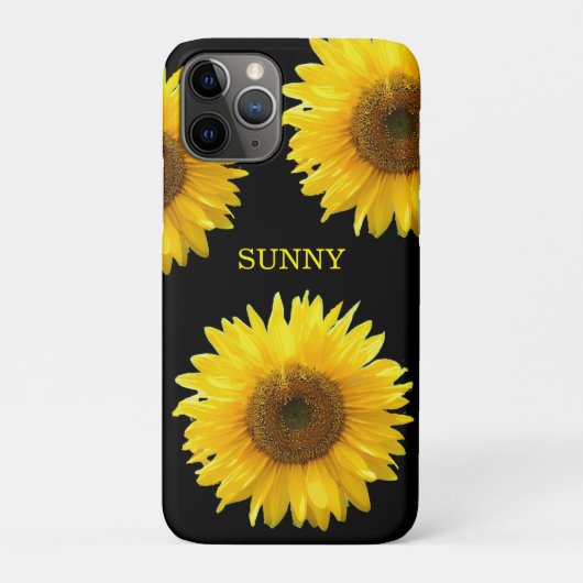 Belles tournesols sur Coque noir-Mate iPhone Cas (Dos)
