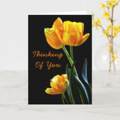 Belles Tulipes Penser À Vous Carte De Voeux (Fleur jaune)