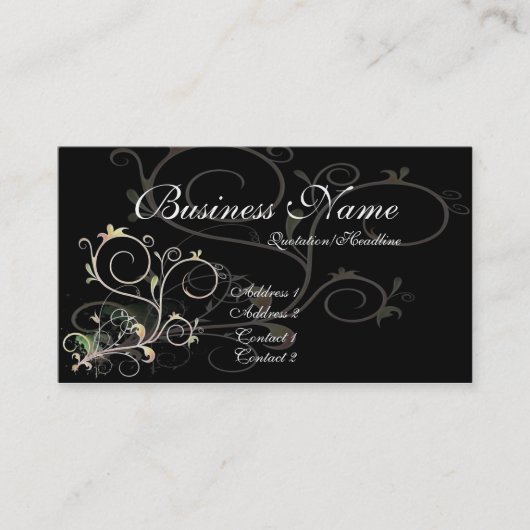 Belles vignes D1 - cartes de visite de Scrollwork (Devant)