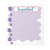 Belles violettes Bloc-notes important (Devant)