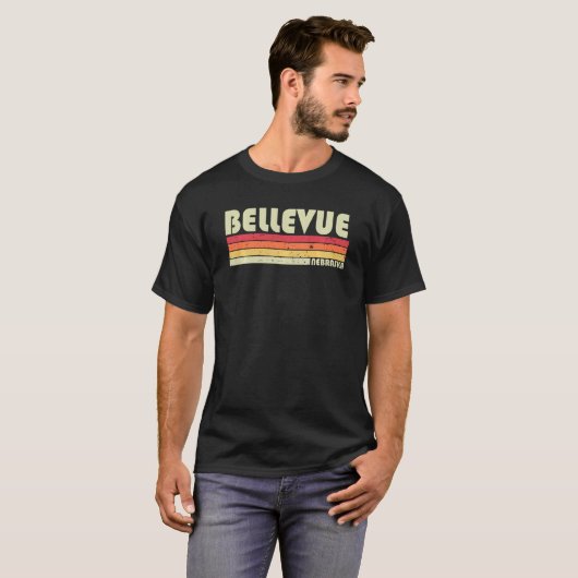 Bellevue Ne Nebraska Funny City Home Retro 8 T-shirt (Voorkant volledig)