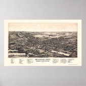 Bellevue, OH Panoramic Map - 1888 Poster (Voorkant)