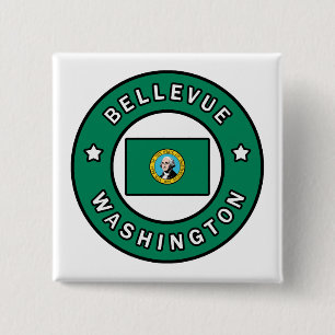 Bellevue Washington Vierkante Button 5,1 Cm