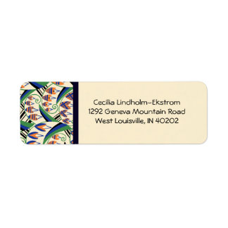 BELLFLOWER in originele Art Deco kleuren Etiket