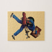 Bellhop in Uniform, Suitcase en Golf Club Legpuzzel (Horizontaal)