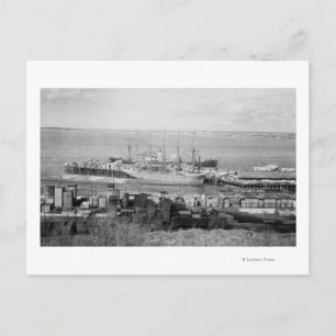 Bellingham, WA Docks Uitzicht of Lumber Ships Briefkaart