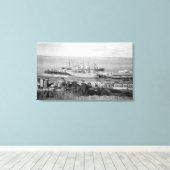 Bellingham, WA Docks Uitzicht of Lumber Ships Canvas Afdruk (Insitu (Houten vloer))