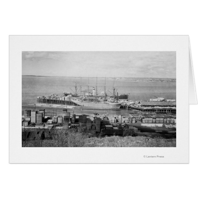 Bellingham, WA Docks Vue des navires de bois (Devant horizontal)