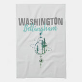 Bellingham Washington Geometrische bomen Theedoek (Verticaal)