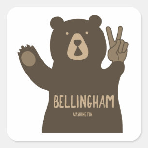 Bellingham Washington Peace Beer Vierkante Sticker