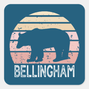 Bellingham Washington Retro-Beer Vierkante Sticker