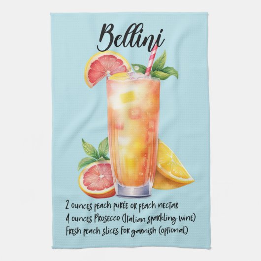 Bellini Cocktail Recept Theedoek (Verticaal)