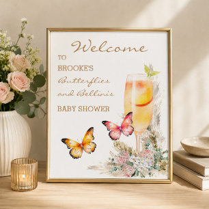 Bellini Vlinder Baby Shower Welkom Poster