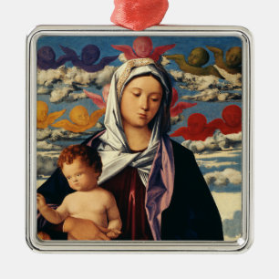 Bellini's Maagd en Kind Hoogwaardige Kunstreproduc Metalen Ornament