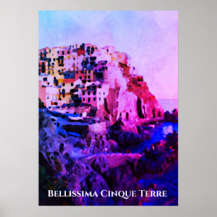 ** Bellissima + Italiaans Taal Cinque Terre Poster