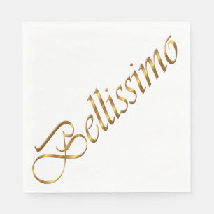 Bellissimo. Golden gradiënttekst. Servetten