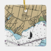Bellport NY Chart Keramisch Ornament (Voorkant)