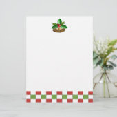 Bells and Holly kerstbriefpapier (Staand voorkant)