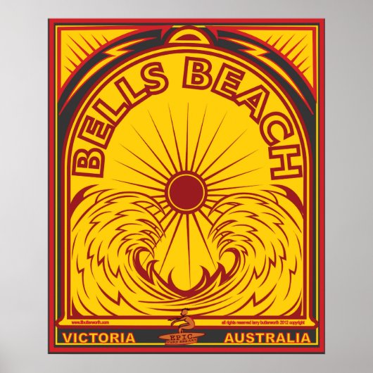 BELLS BEACH VICTORIA AUSTRALIA SURFBREAK SURFING POSTER (Voorkant)